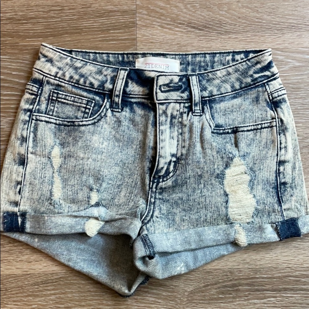 Acid wash shorts